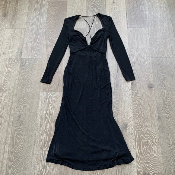 MISHA COLLECTION Dresses & Skirts - Misha Engracia plunge neck dress in black